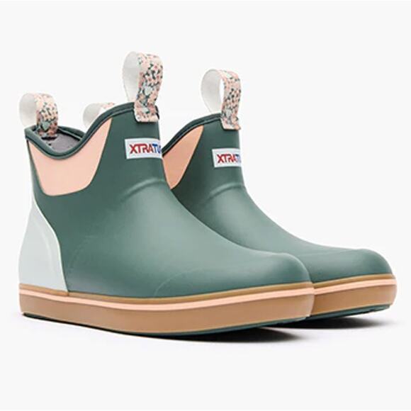 XTRATUF Women's Garden Green 6" Ankle Deck Boots Size 8 - Picture 1 of 13